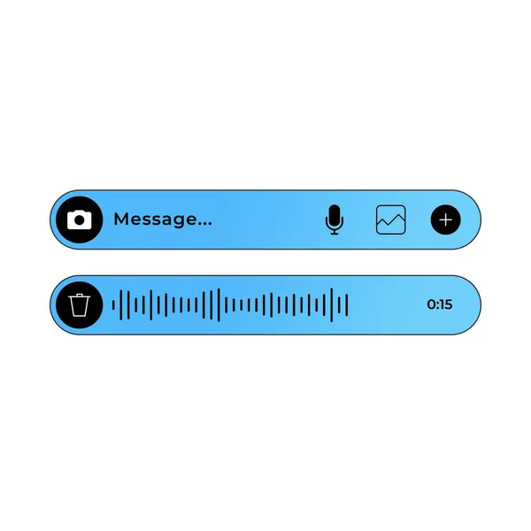 Message Audio Texte Pour Les Messagers Modernes Les Chats — Image vectorielle