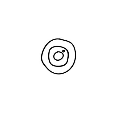 Elle çizilmiş kamera sosyal medya stil ikonu doodle.