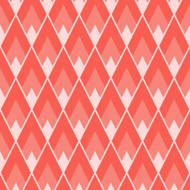 Akut açılı lozenged tekrar mercan soyut geometrik sorunsuz döşeme deseni