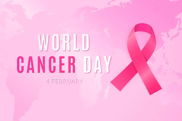 Fevereiro Dia Mundial Que Todas Pessoas Unem Contra Câncer —  Vetores de Stock