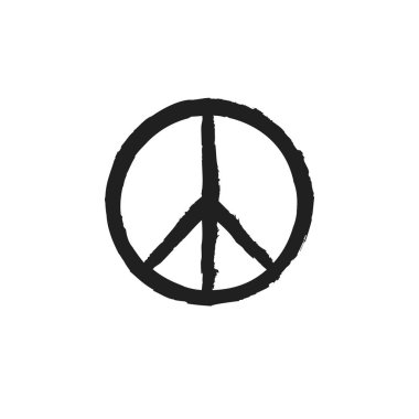 Yuvarlak hippi barış işareti yazdırmak için dokulu