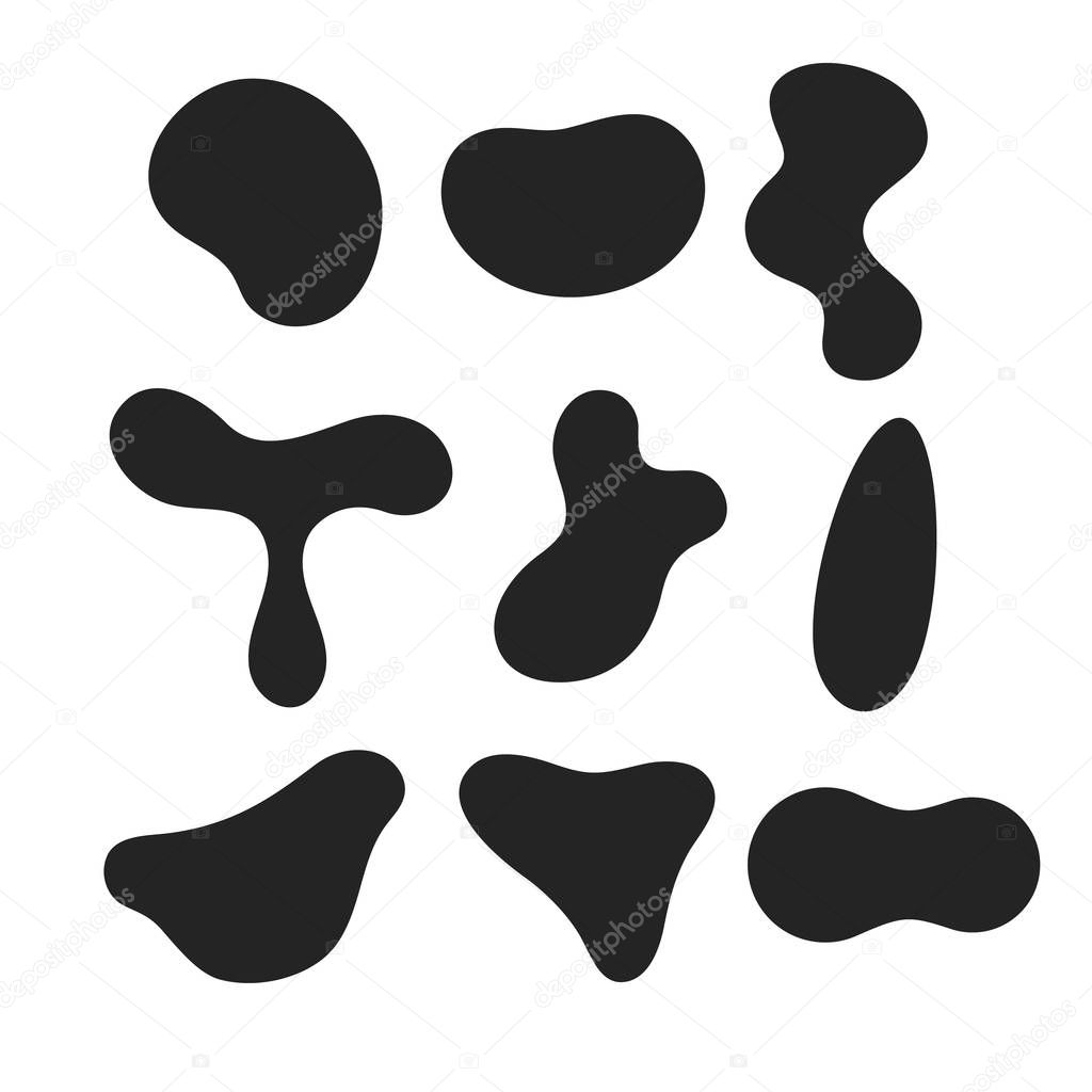 Set of liquid shapes. Abstract watery forms template
