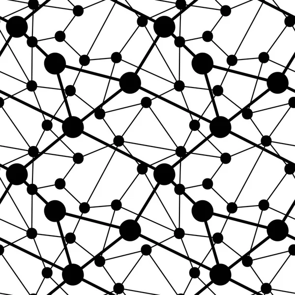 Abstrakte Geometrische Gepunktete Nahtlose Muster Vektor Schwarze Punkte Und Linien — Stockvektor