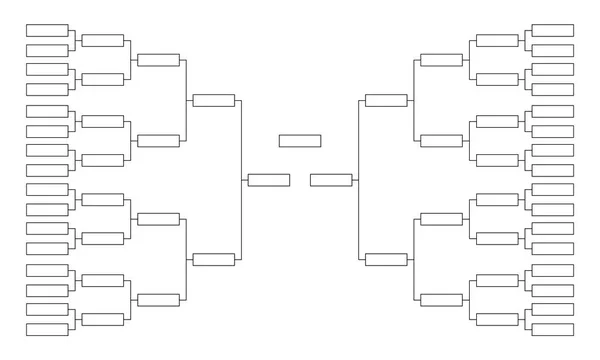 Tournament Bracket Empty Template Competition Charts — Stock Vector