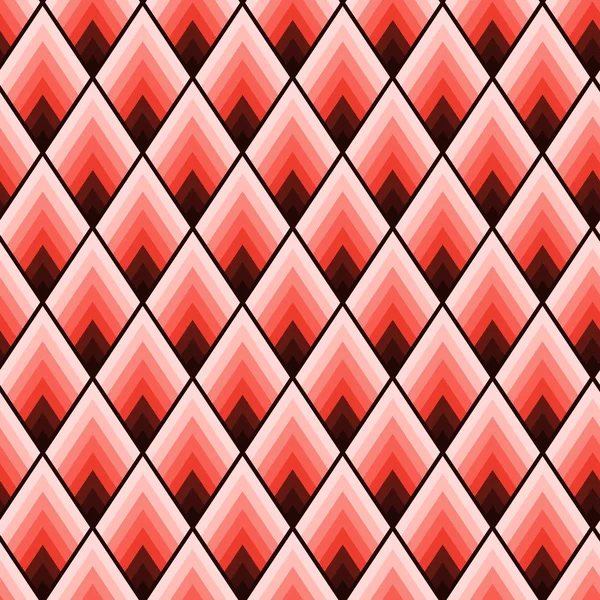 Modèle Géométrique Abstrait Tuiles Sans Couture Corail Avec Répétition Losangée — Image vectorielle