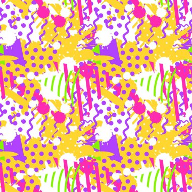 Sıvı lekesi ve geometrik şekiller ile soyut seamless modeli.