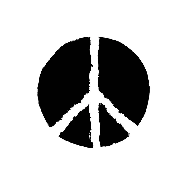 Signo de paz hippie de textura redonda para imprimir . — Archivo Imágenes Vectoriales