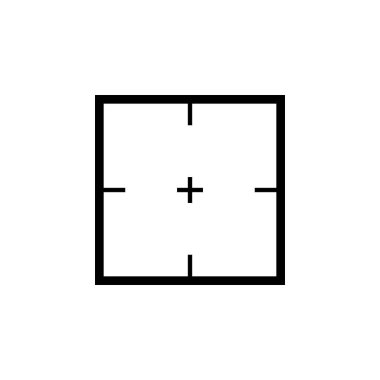 Basit keskin nişancı tüfeği dikdörtgen crosshairs siyah simgesi.
