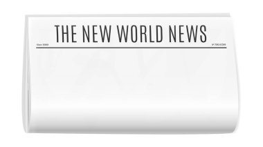 Boş gazete şablonu. Dergisi kapak sayfası katlanmış.