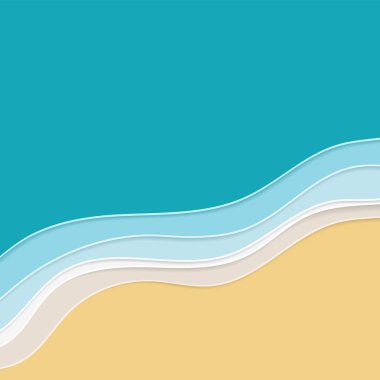 Sean ya da okyanus su geçmiş. Papercut karikatür çizim çok katmanlı etkisi ile.