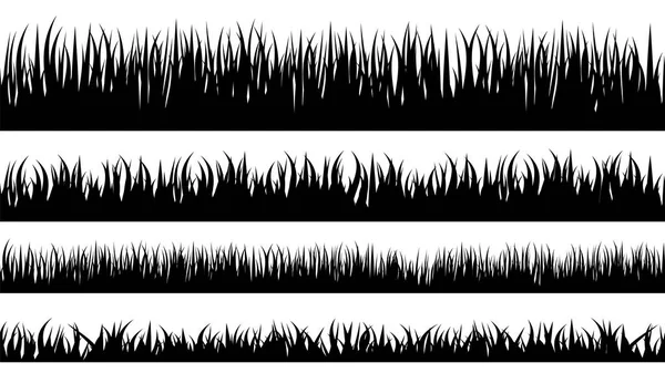 Plantilla de hierba. Siluetas verdes aisladas. Banderas de pastizales para el diseño de superposición . — Archivo Imágenes Vectoriales