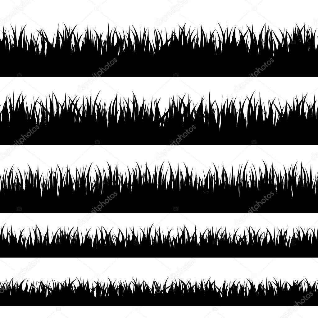 Grass silhouette. Turf coating banners for edging and overlays.
