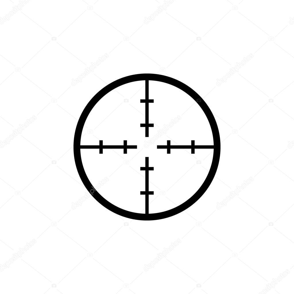 Black aim icon. Sniper scope crosshairs sign.