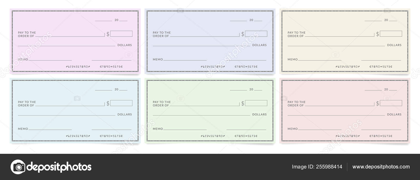 Bank Cheques Templates Blank Personal Desk Checks Vector Image By C Arseniuk Oleksii Vector Stock 255988414