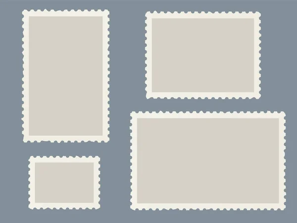 Šablona poštovních razítek Prázdné značky pro pohlednice a cestovní poštovní karty. — Stockový vektor