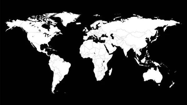 세계 템플릿의 정치지도. 편집 가능한 국가 테두리가 있는 Woldmap 배경. — 스톡 벡터