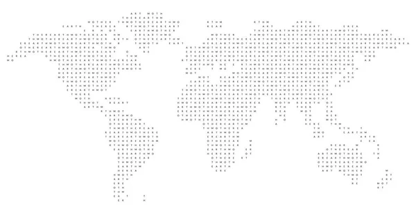 World map filled with Mother Earth text pattern. — 스톡 벡터