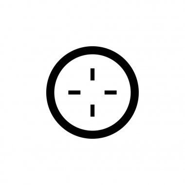 Keskin nişancı crosshairs kalın simgesi. Basit silah kapsam görme glif.