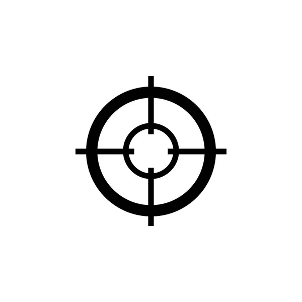 Francotirador punto de mira en negrita icono. Glifo visual simple del alcance de la pistola . — Vector de stock