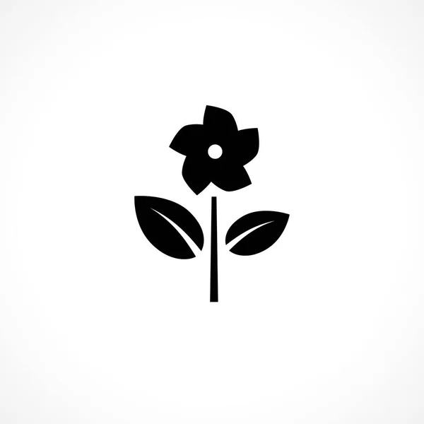 黒花植物アイコン。花のグリフの符号。ハーブのシルエット. — ストックベクタ
