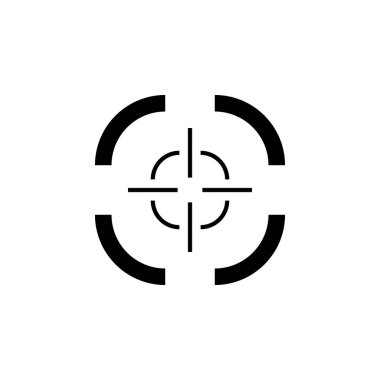 Keskin nişancı crosshairs kalın simgesi. Basit silah kapsam görme glif.