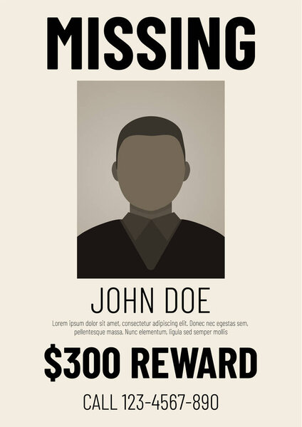 Старый пропавший плакат с мужским плоским авангардом
