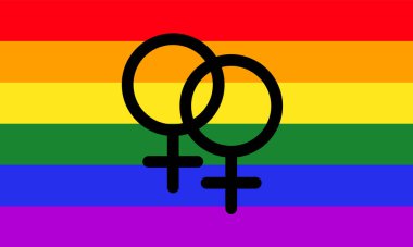 Lesbian pride flag - one of the sexual minority of LGBT community clipart