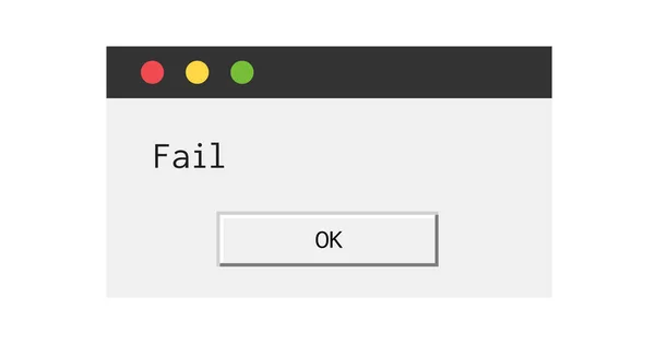 Modern malzeme tasarımı hata ileti iletişim kutusu. — Stok Vektör