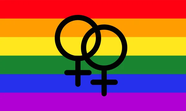 Bandera del orgullo lésbico - una de las minorías sexuales de la comunidad LGBT — Archivo Imágenes Vectoriales