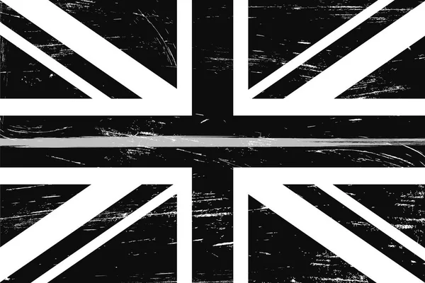 Grunge United Kingdom Flagge mit dünnem Grau oder Silber - ein Zeichen, um britische Justizvollzugsbeamte, Gefängniswärter und Gefängniswärter zu ehren und zu respektieren. — Stockvektor