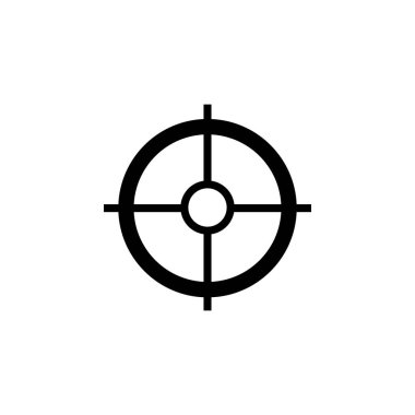 Keskin nişancı crosshairs kalın simgesi. Basit silah kapsam görme glif.