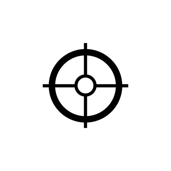 Francotirador punto de mira en negrita icono. Glifo visual simple del alcance de la pistola . — Vector de stock