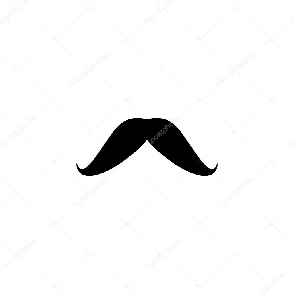 Fake moustache simple black icon. Man mustache silhouette.