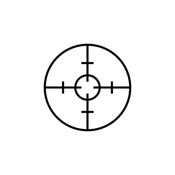 Un simple objetivo de rifle de francotirador. Punto de mira AR. Icono del alcance del arma . — Vector de stock