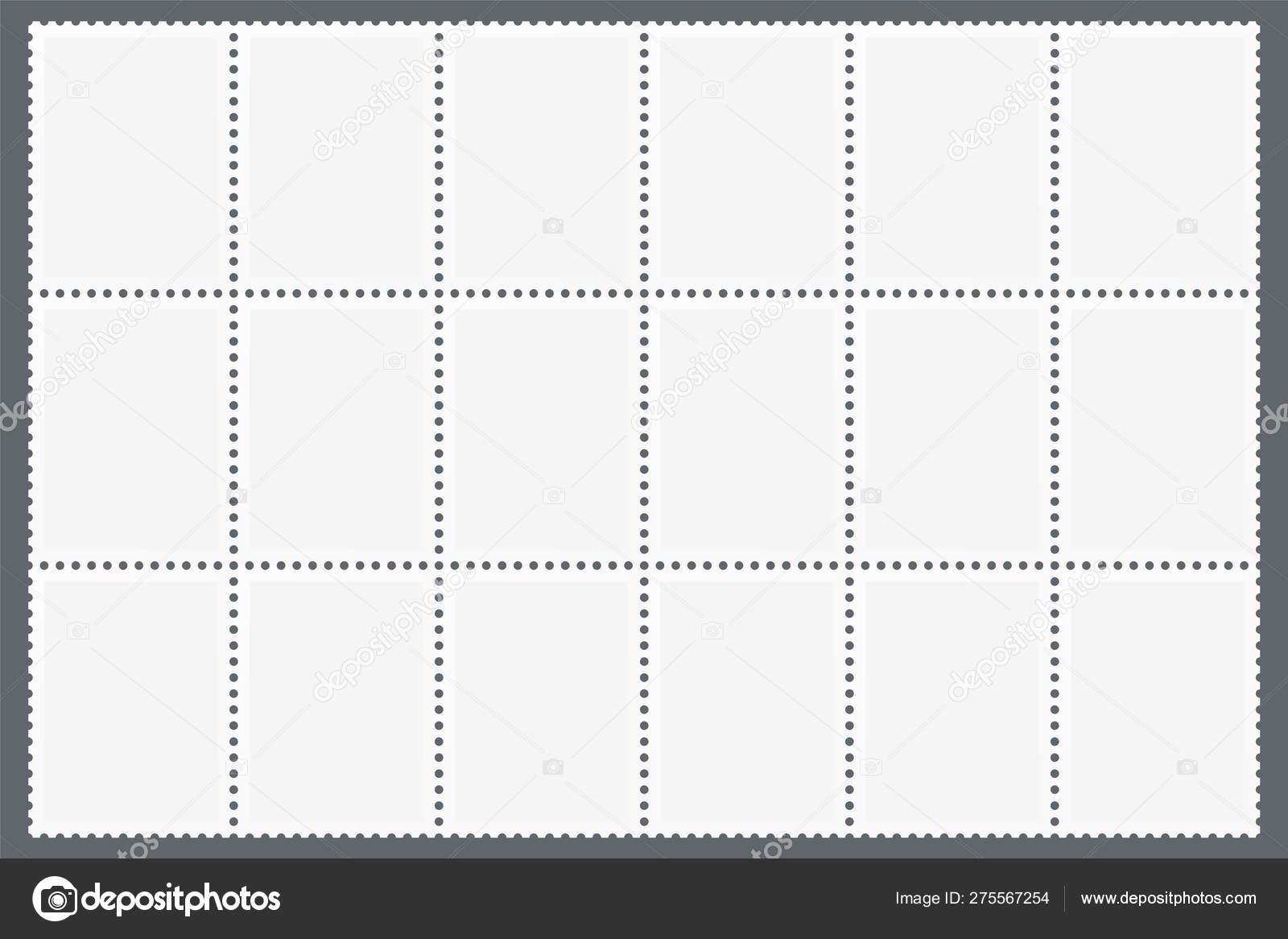 Perforated sheet of postage stamps . Blank marks template for In Blank Pattern Block Templates
