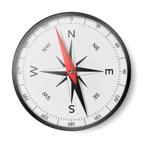 Navigační kompas s růžovým větrem a s vytáčeným obličejem. — Stockový vektor