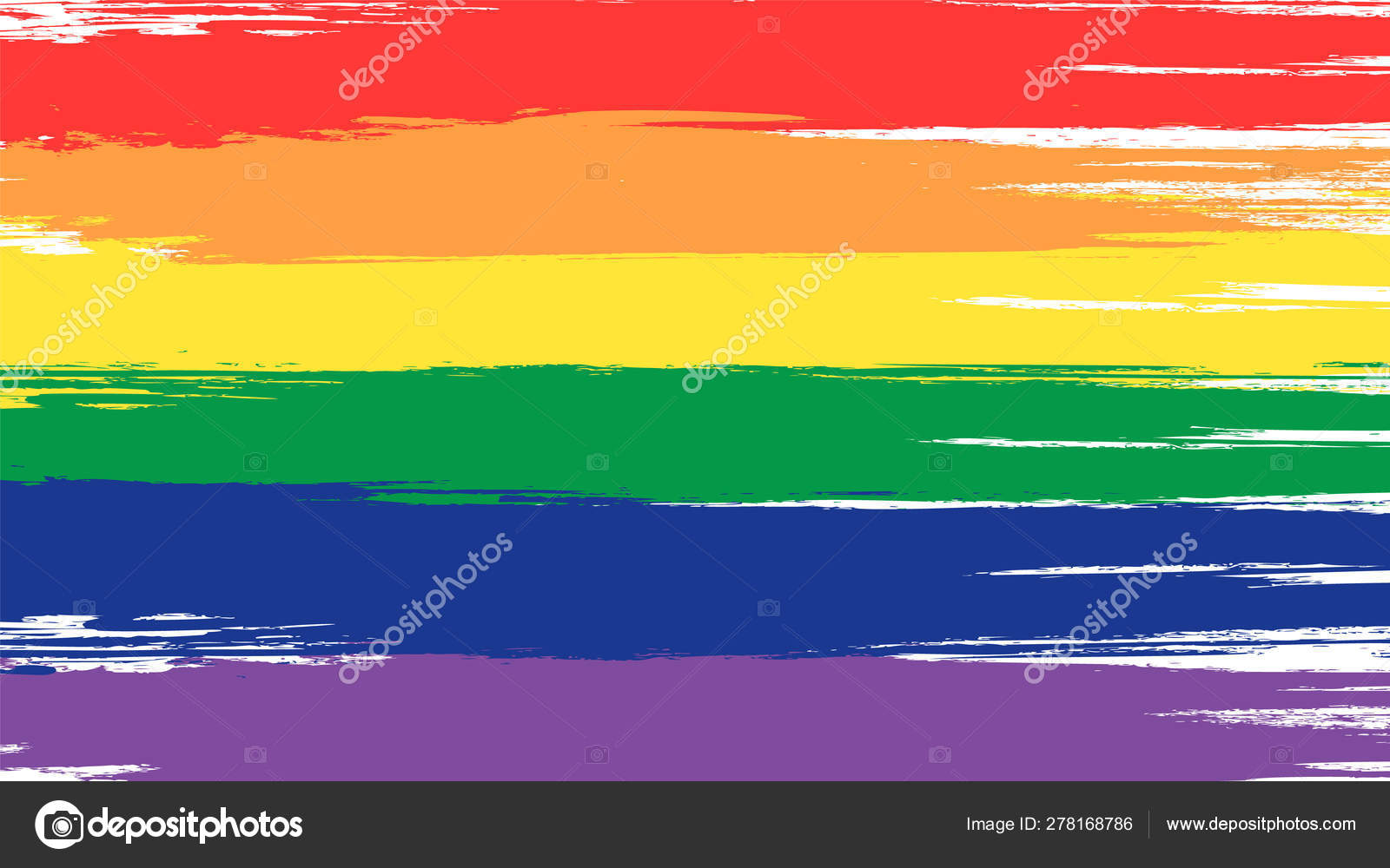 Rainbow Flag Symbol Of Gay Pride Flag Consists Of Six Colors Red Orange Yellow Green Navy Blue Purple And Made In Cmyk Tones So It S Ready For Print Vector Image