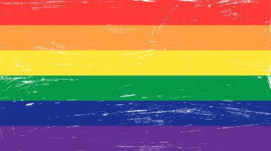 Grunge Glbt gurur gökkuşağı bayrağı - gay, lezbiyen, bisequal, transseksüel ve queer insanların sembolü.