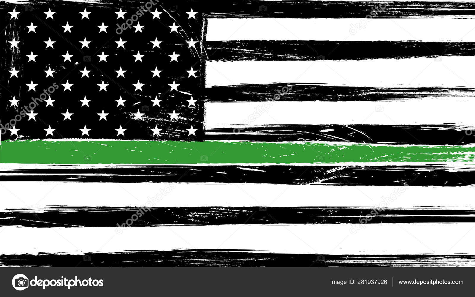 3x5 Embroidered USA Thin Green Line Border Patrol Federal Agents Nylon Flag 