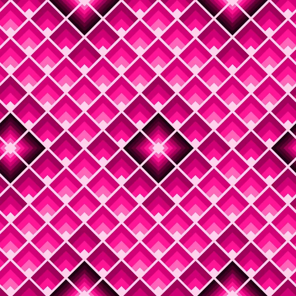 Abstraktes geometrisches nahtloses Muster mit rosa Plastik-Quadraten. — Stockvektor