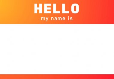 Meetups için isim etiketi. Dating speed için buz kırıcı etiket.