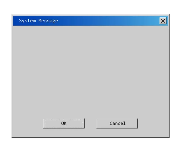 复古系统消息对话框背景。旧用户界面窗口框架 — 图库矢量图片