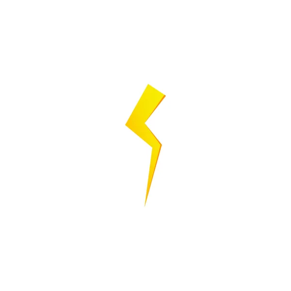Jednoduchá žlutá thunderbolt ikona. Hrom, šroub a značka vysokého napětí. — Stockový vektor