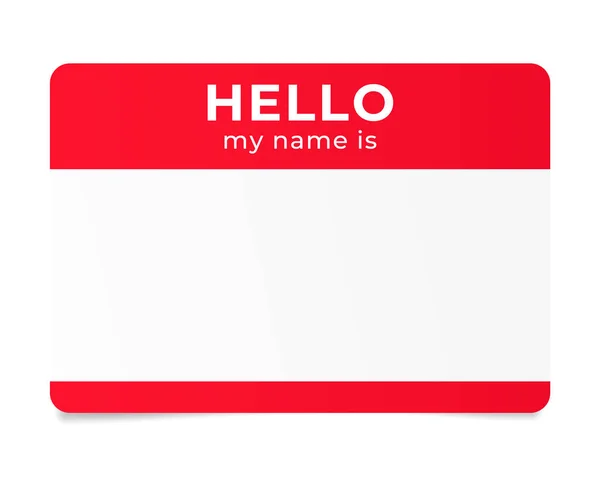 Czerwony nazwa tagu. Witam mam na imię jest - etykiety. — Wektor stockowy
