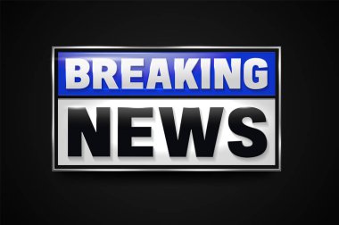 Haber bayrağı. Televizyon bilgileri için sıcak haber duyurusu gösterir