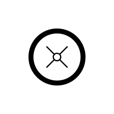 Keskin nişancı crosshairs kalın simgesi. Basit silah kapsam görme glif.