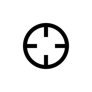 Keskin nişancı crosshairs kalın simgesi. Basit silah kapsam görme glif.