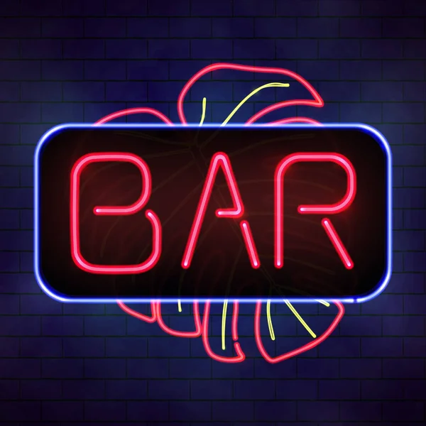 Glowing bar signboard — Stock Vector