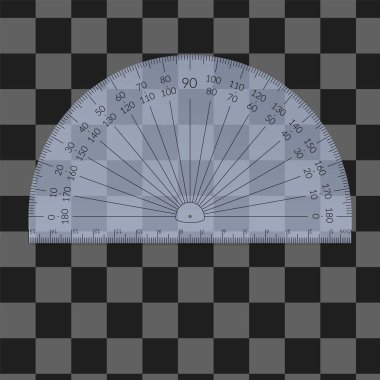 Metrik birimler içinde Cetvelli plastik dairesel protraktörü
