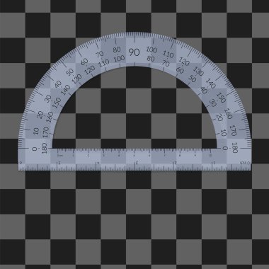 Metrik birimler içinde Cetvelli plastik dairesel protraktörü